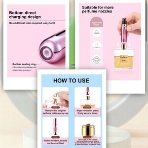 3 pcs Mini Refillable Travel Perfume Bottle spray pump container